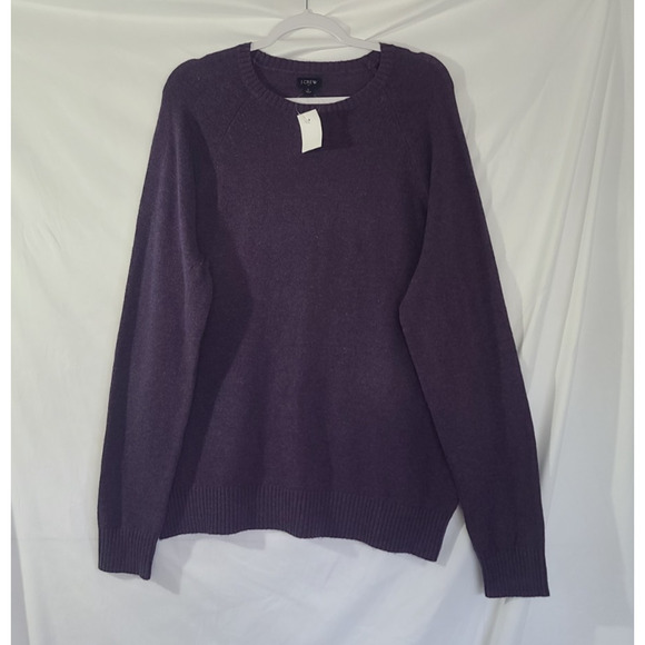 New w/Tag J. Crew Mens Purple Lambs Wool Blend Sweater Large - Picture 1 of 6
